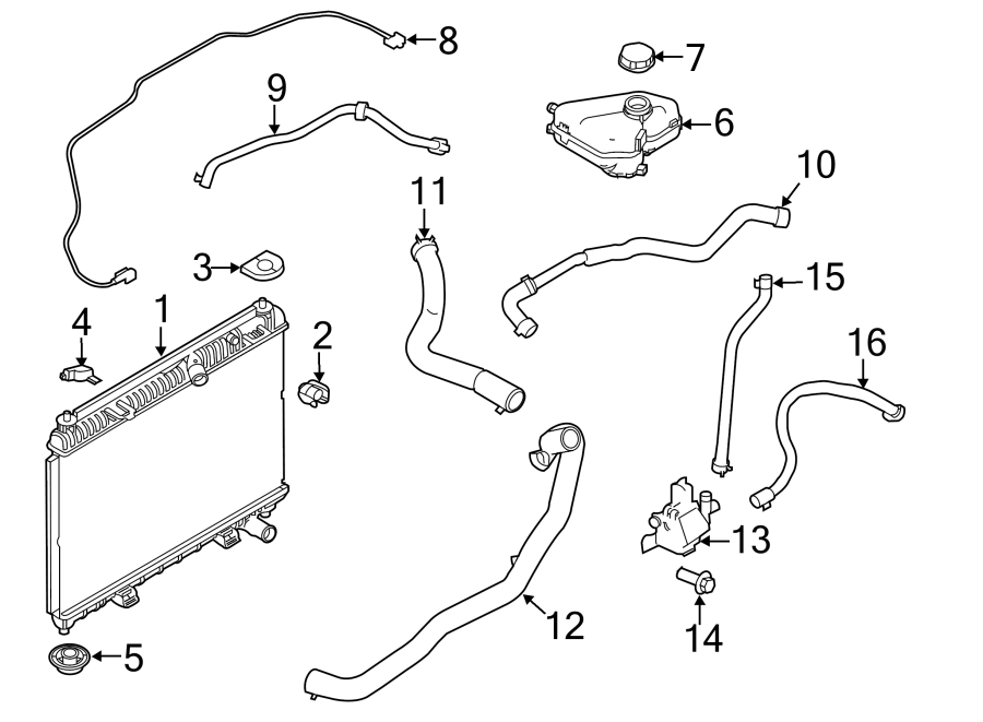 Diagram RADIATOR & COMPONENTS. for your 2019 Lincoln MKZ   