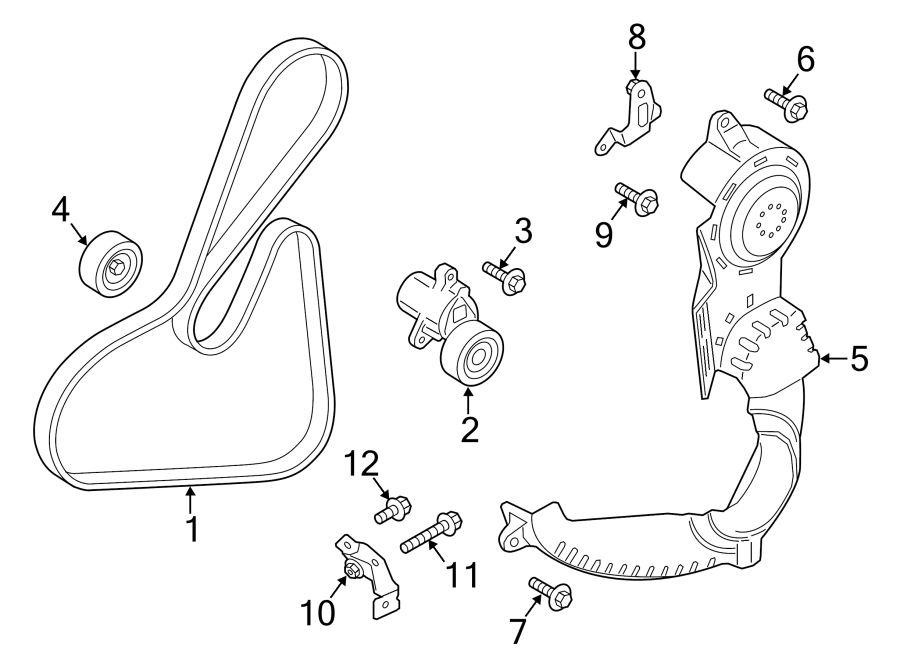 Diagram BELTS & PULLEYS. for your 2007 Lincoln MKZ   