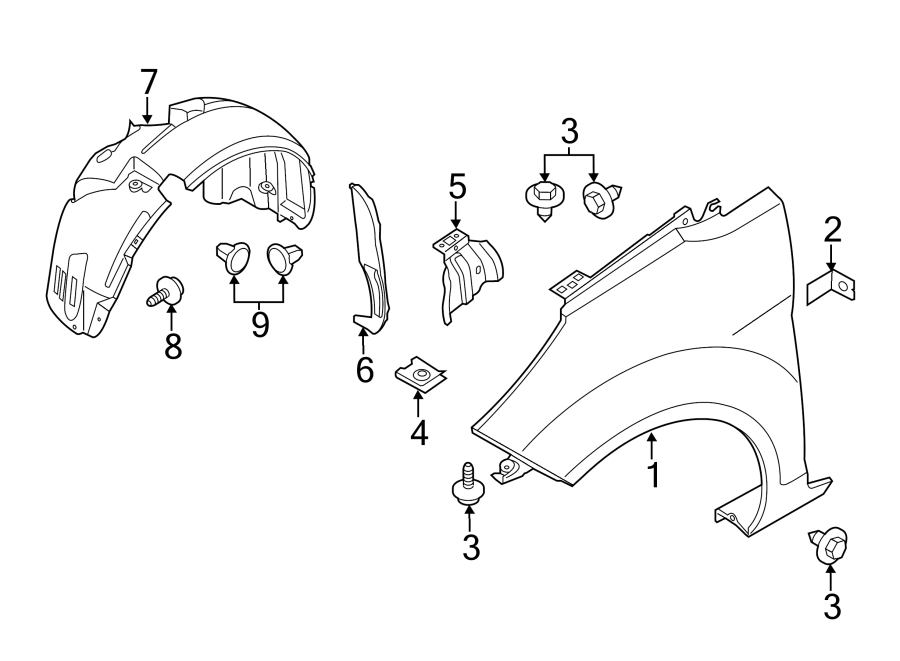 Diagram FENDER & COMPONENTS. for your 2016 Ford F-150  XLT Crew Cab Pickup Fleetside 