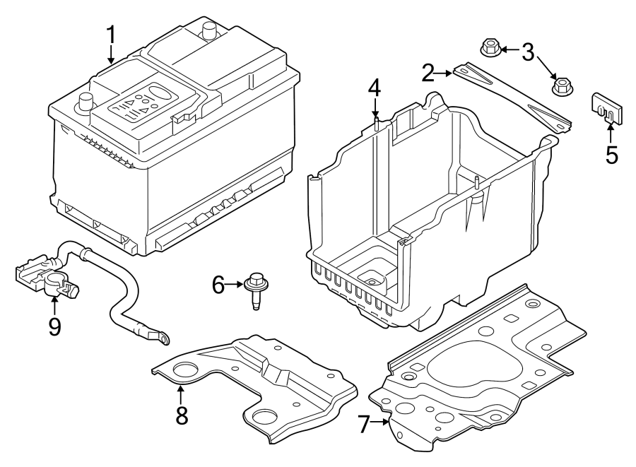 Diagram BATTERY. for your 2019 Lincoln MKZ Reserve II Sedan  