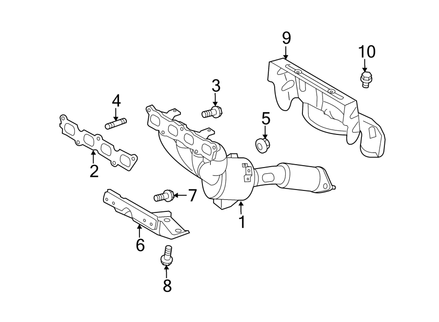 Diagram EXHAUST SYSTEM. MANIFOLD. for your 2019 Lincoln MKZ Reserve II Sedan  