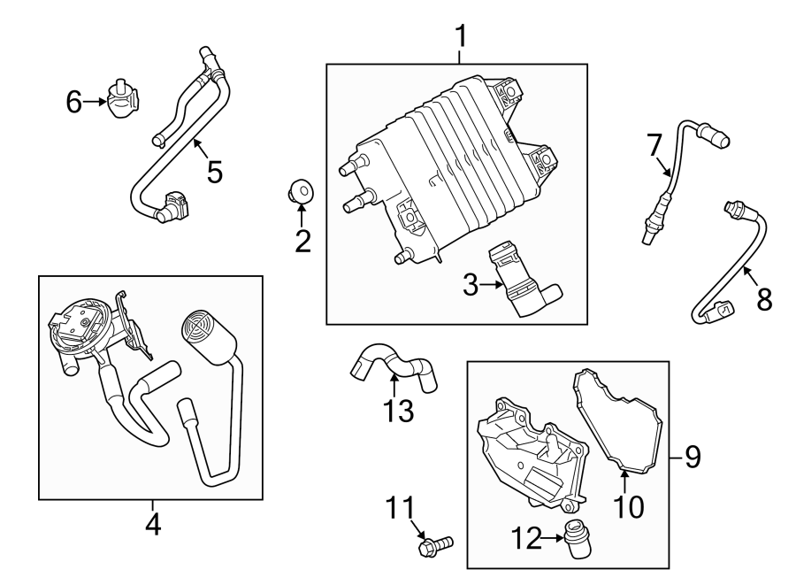 Diagram EMISSION SYSTEM. EMISSION COMPONENTS. for your 2013 Lincoln MKZ   