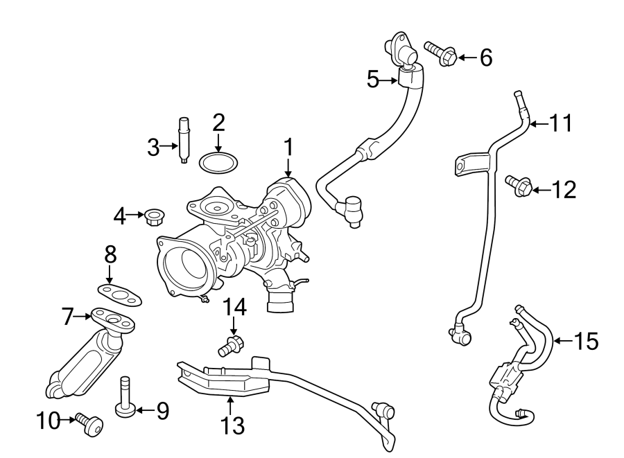 Diagram ENGINE / TRANSAXLE. TURBOCHARGER. for your 2018 Lincoln MKZ Black Label Sedan 3.0L EcoBoost V6 A/T FWD 