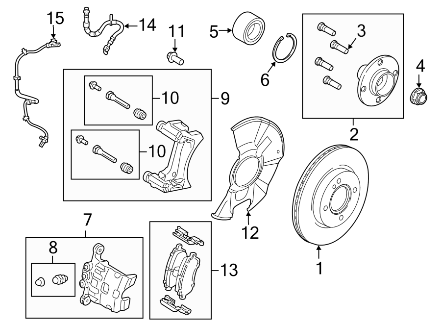 Diagram FRONT SUSPENSION. BRAKE COMPONENTS. for your 2016 Ford F-150 3.5L Duratec V6 FLEX A/T RWD XLT Extended Cab Pickup Fleetside 