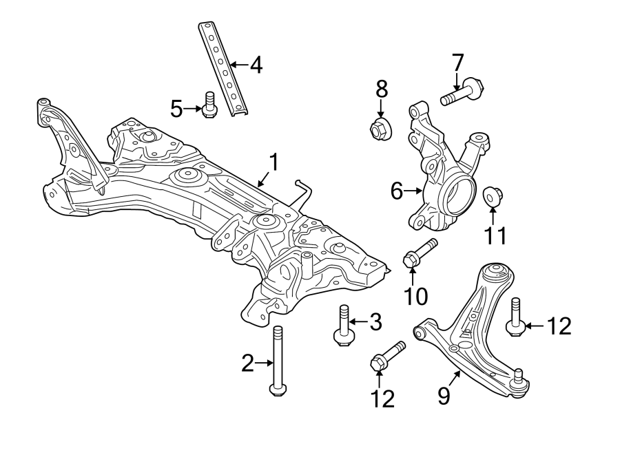 Diagram FRONT SUSPENSION. SUSPENSION COMPONENTS. for your 2019 Lincoln MKZ Reserve II Sedan  