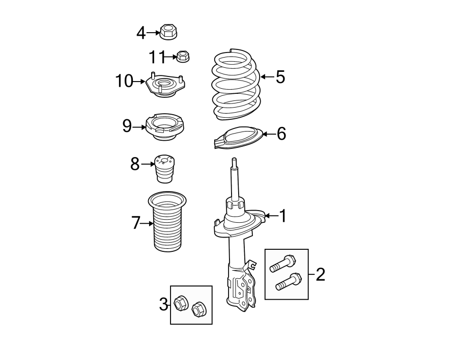 Diagram FRONT SUSPENSION. STRUTS & COMPONENTS. for your Ford Fiesta  