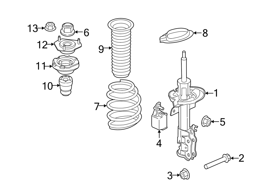 Diagram FRONT SUSPENSION. STRUTS & COMPONENTS. for your 2014 Lincoln MKZ   