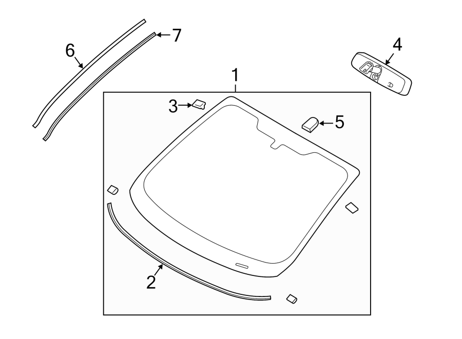 Ford Fiesta Windshield. Ford, US build. Ford, US build - D2BZ5403100D ...