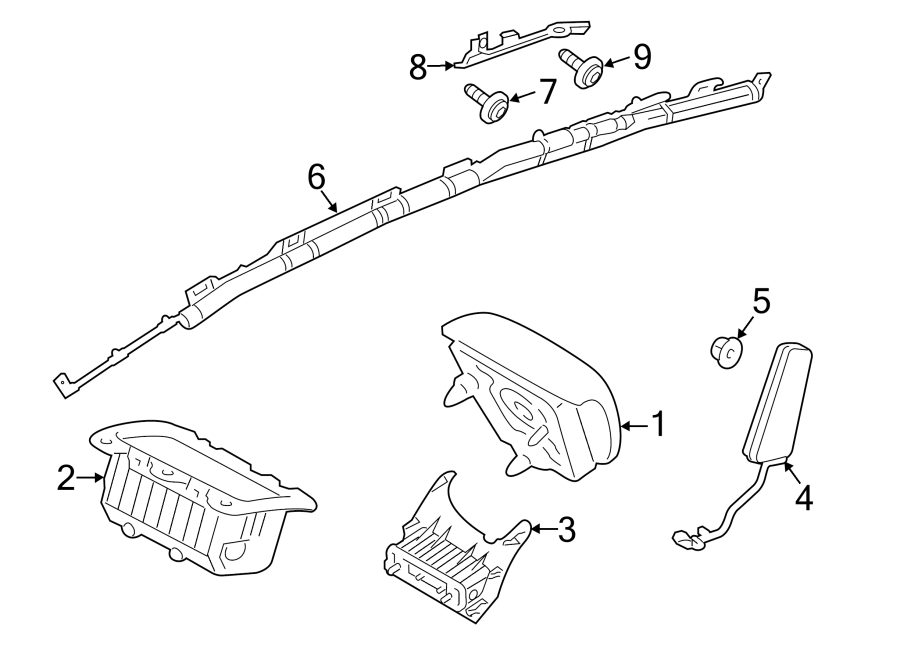 Diagram RESTRAINT SYSTEMS. AIR BAG COMPONENTS. for your 2010 Lincoln MKZ   