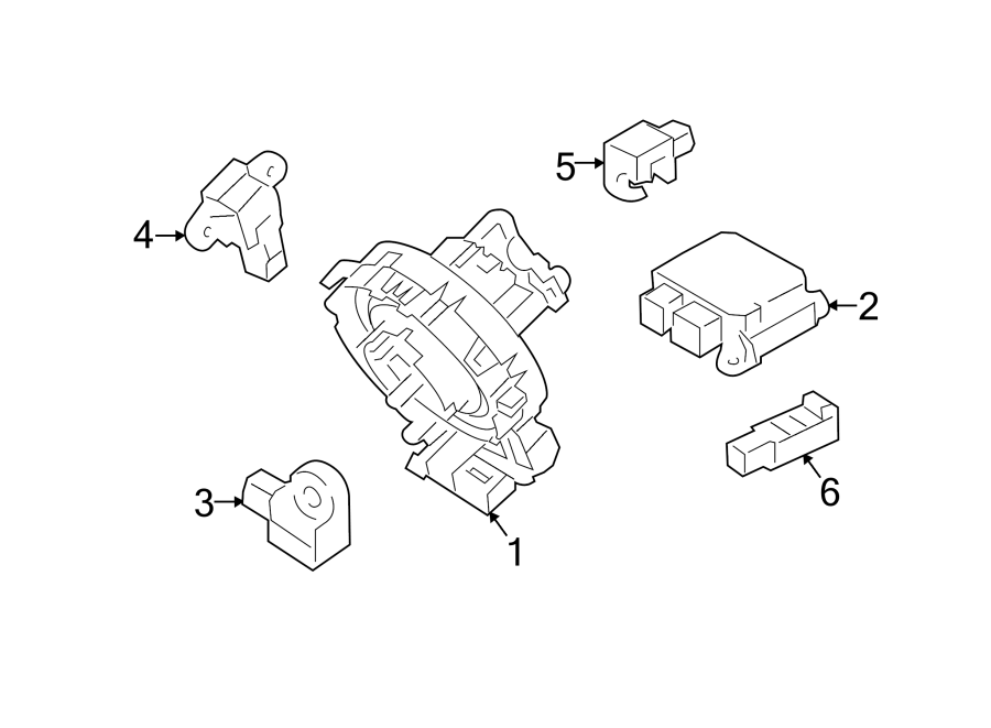 Diagram RESTRAINT SYSTEMS. AIR BAG COMPONENTS. for your 2021 Ford E-350 Super Duty   