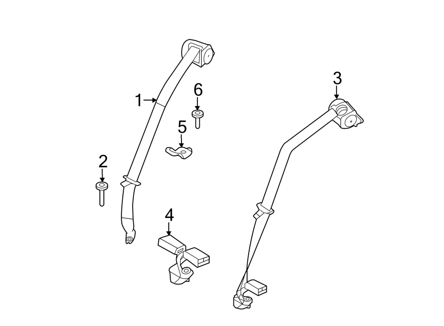 Diagram RESTRAINT SYSTEMS. REAR SEAT BELTS. for your 2010 Ford Fusion   