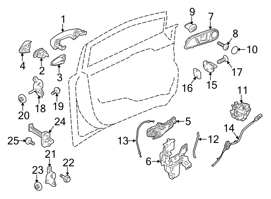 Diagram FRONT DOOR. LOCK & HARDWARE. for your 2016 Ford F-150 2.7L EcoBoost V6 A/T 4WD XL Standard Cab Pickup Fleetside 