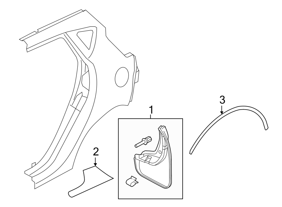 Diagram QUARTER PANEL. EXTERIOR TRIM. for your 2014 Ford Taurus   