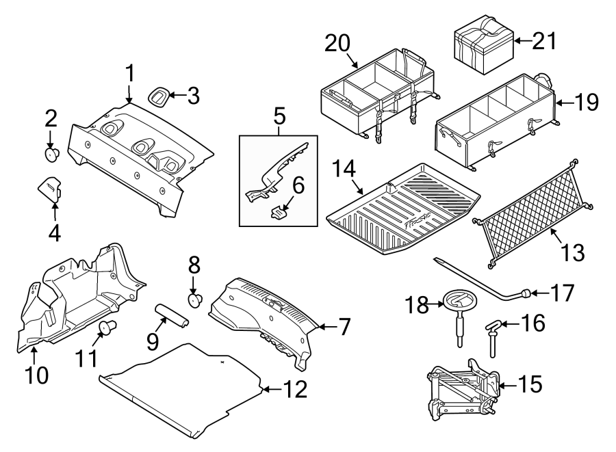 Diagram REAR BODY & FLOOR. INTERIOR TRIM. for your 2015 Ford Fiesta   