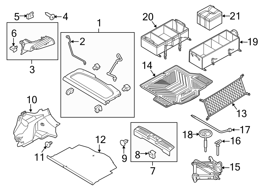 Diagram REAR BODY & FLOOR. INTERIOR TRIM. for your Ford Fiesta  