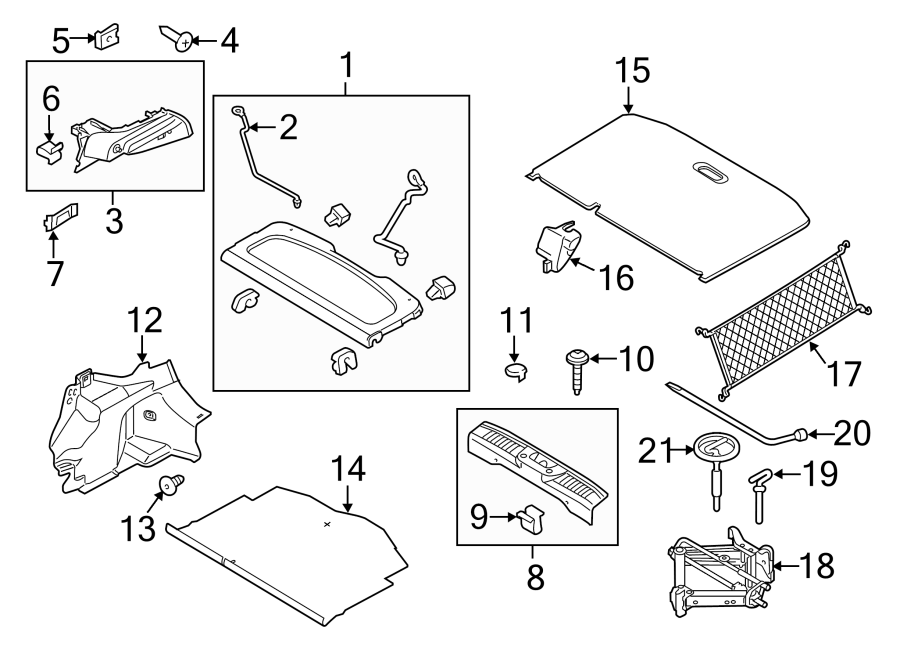 Diagram REAR BODY & FLOOR. INTERIOR TRIM. for your Ford Fiesta  