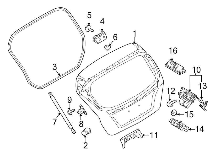 Diagram LIFT GATE. for your 2002 Ford Explorer   