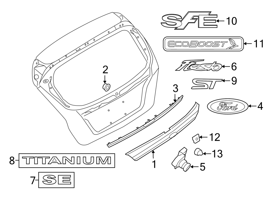 Diagram LIFT GATE. EXTERIOR TRIM. for your 2022 Ford F-150  SSV Crew Cab Pickup Fleetside 