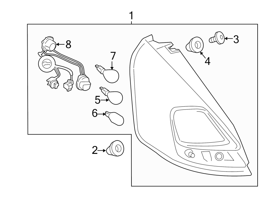 Diagram REAR LAMPS. TAIL LAMPS. for your 2014 Ford F-150 3.7L V6 LPG A/T RWD XLT Extended Cab Pickup Fleetside 