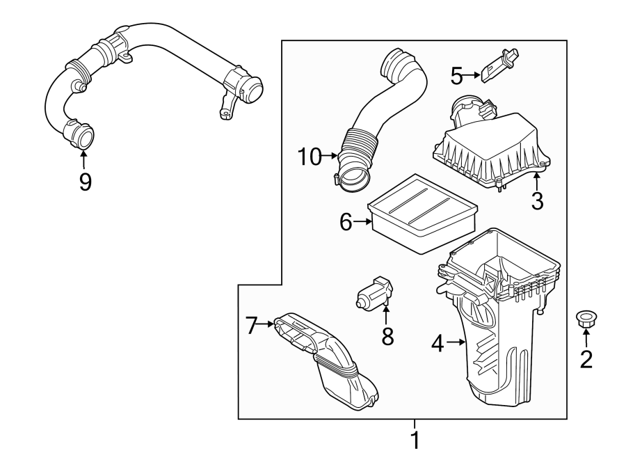 Diagram ENGINE / TRANSAXLE. AIR INTAKE. for your Ford Fiesta  