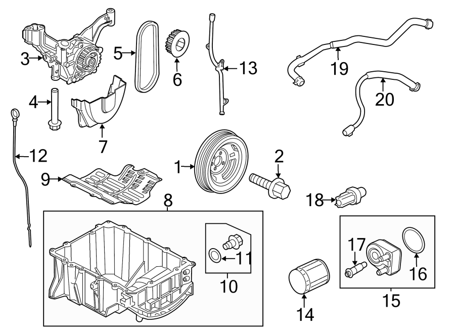 Diagram ENGINE / TRANSAXLE. ENGINE PARTS. for your 2018 Ford Fiesta   