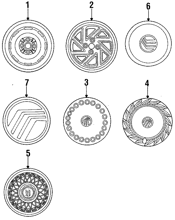 Full size assembly image of WHEELS. COVERS & TRIM. (1/1)