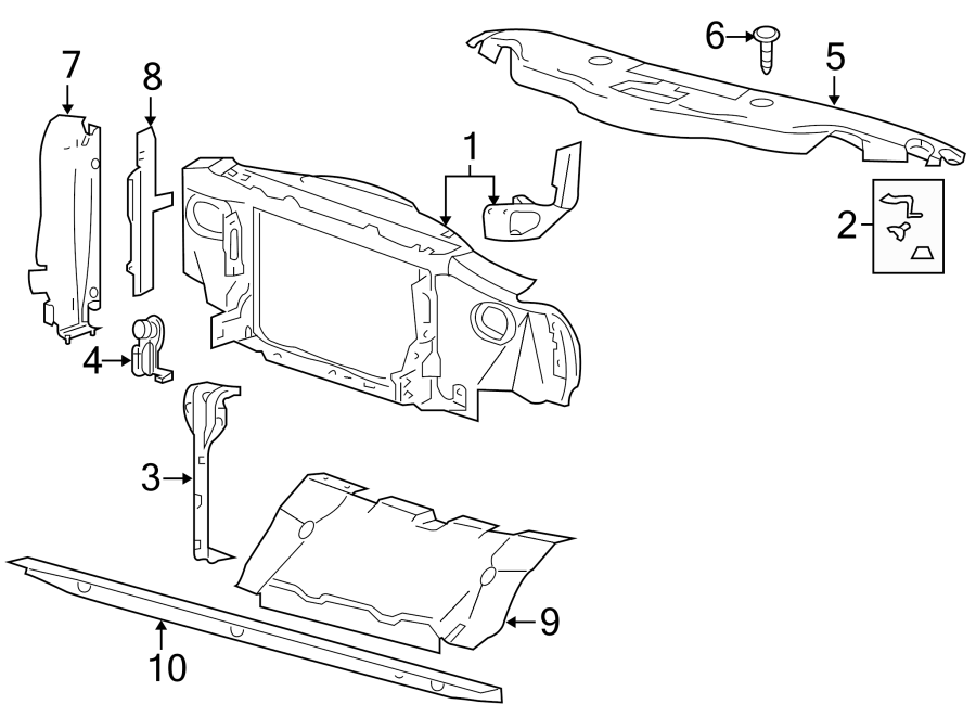 Diagram RADIATOR SUPPORT. for your 2011 Ford F-150 3.5L EcoBoost V6 A/T RWD Lariat Extended Cab Pickup Fleetside 