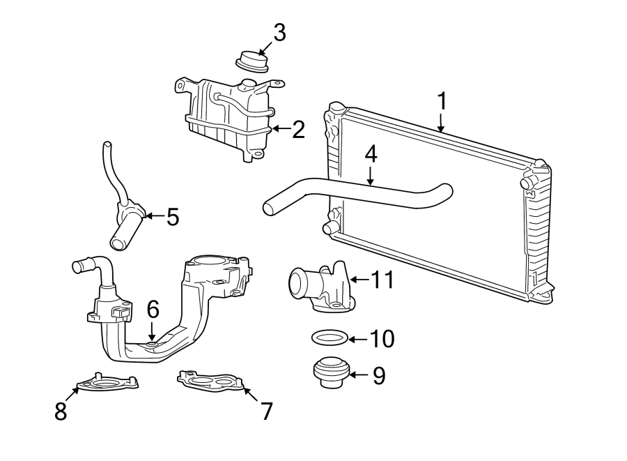 Diagram RADIATOR & COMPONENTS. for your Ford Ranger  