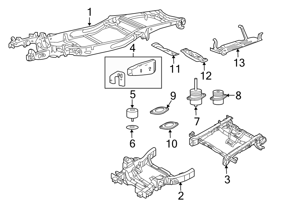 Diagram FRAME & COMPONENTS. for your 2010 Ford F-150  Lariat Crew Cab Pickup Fleetside 