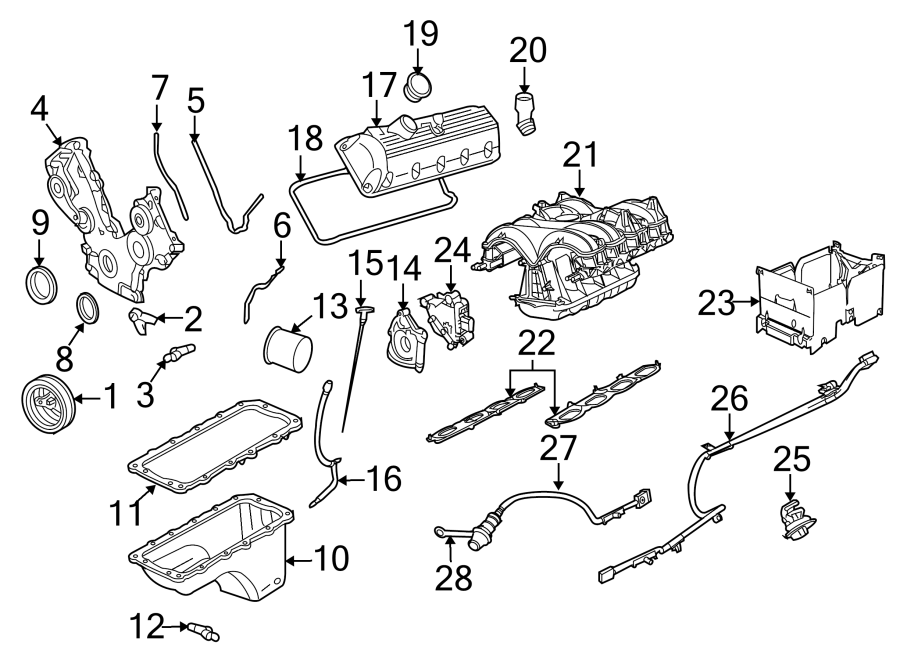 Diagram ENGINE PARTS. for your 2016 Lincoln MKZ Black Label Sedan  