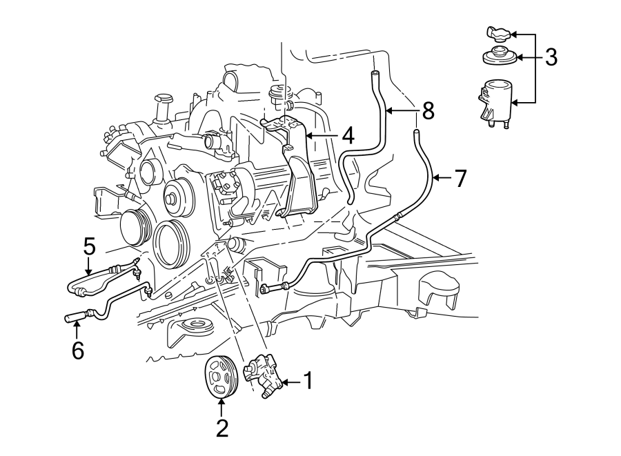 Diagram STEERING GEAR & LINKAGE. PUMP & HOSES. for your 2018 Ford F-150 5.0L V8 FLEX A/T RWD XL Extended Cab Pickup Fleetside 