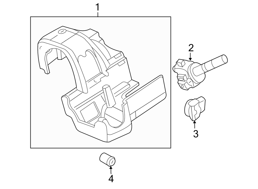 Diagram STEERING COLUMN. SHROUD. SWITCHES & LEVERS. for your 2003 Ford F-150 4.6L Triton (Romeo) V8 A/T RWD King Ranch Extended Cab Pickup Fleetside 