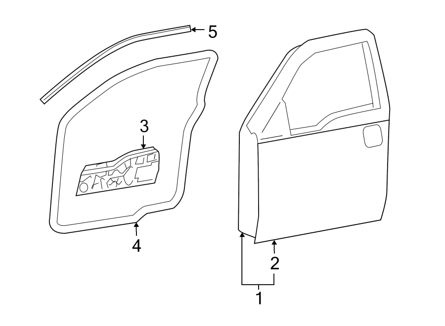 Diagram FRONT DOOR. DOOR & COMPONENTS. for your 1994 Ford Bronco   