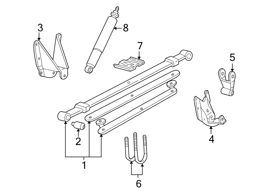 Diagram REAR SUSPENSION. SUSPENSION COMPONENTS. for your 2007 Ford F-550 Super Duty   