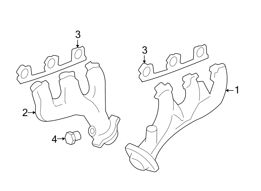 Diagram EXHAUST SYSTEM. MANIFOLD. for your 2017 Lincoln MKZ Reserve Hybrid Sedan  