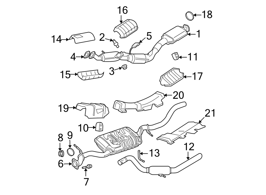 Diagram EXHAUST SYSTEM. EXHAUST COMPONENTS. for your 1985 Ford Ranger   