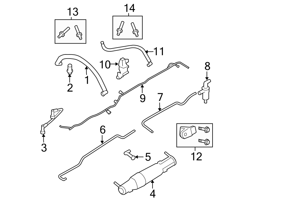 Diagram EMISSION SYSTEM. EMISSION COMPONENTS. for your Ford Ranger  