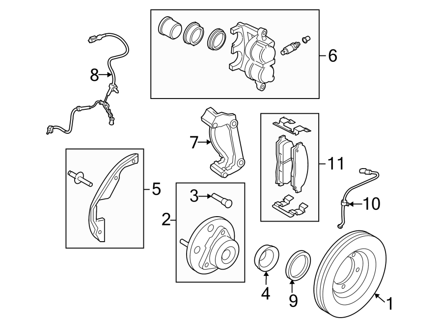 Diagram FRONT SUSPENSION. BRAKE COMPONENTS. for your 2021 Ford F-150  SSV Crew Cab Pickup Fleetside 