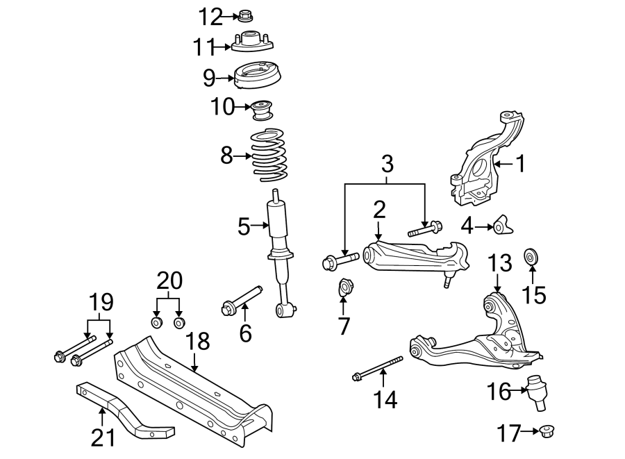 Diagram FRONT SUSPENSION. SUSPENSION COMPONENTS. for your 2008 Mercury Mountaineer   