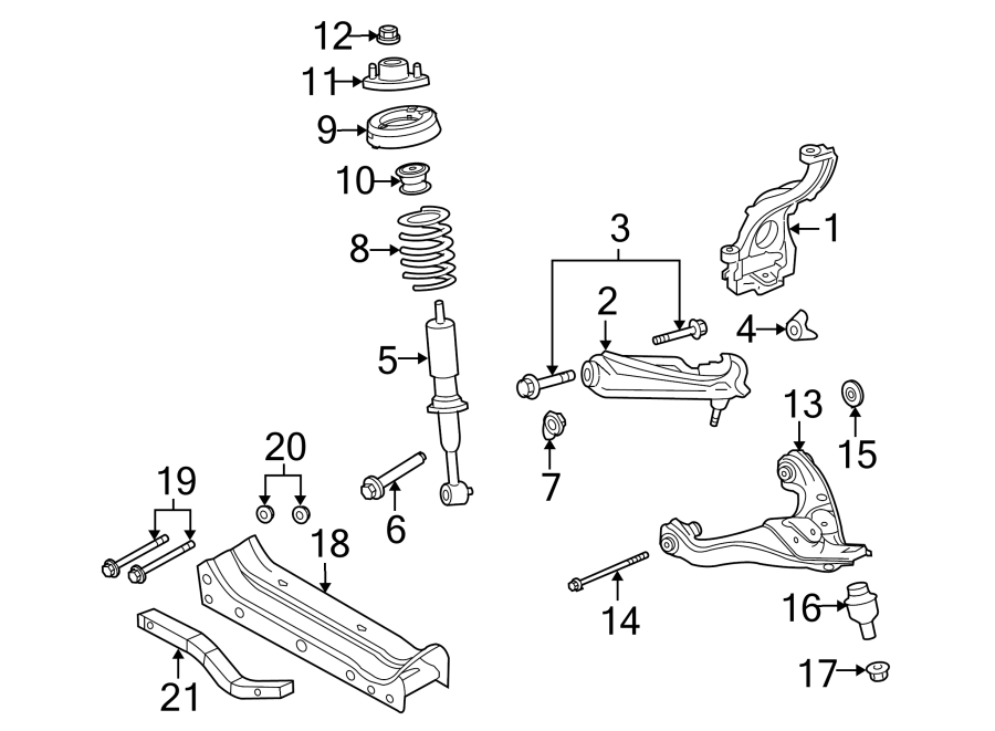 Diagram FRONT SUSPENSION. SUSPENSION COMPONENTS. for your 2017 Ford F-150 3.5L EcoBoost V6 A/T 4WD SSV Crew Cab Pickup Fleetside 