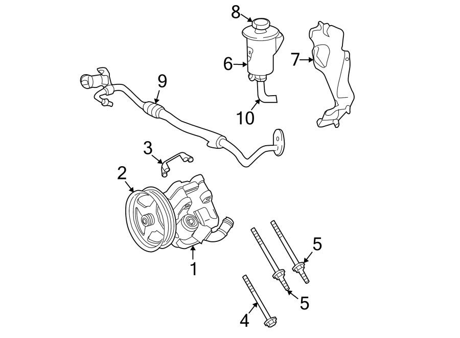 Diagram STEERING GEAR & LINKAGE. PUMP & HOSES. for your 2009 Lincoln MKZ   