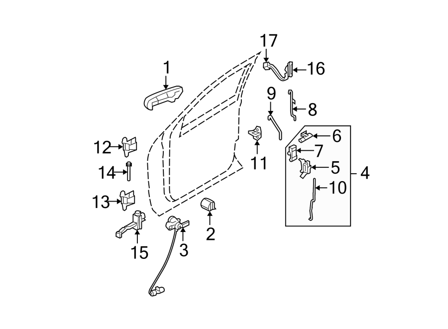 Diagram FRONT DOOR. LOCK & HARDWARE. for your 2010 Ford F-150   