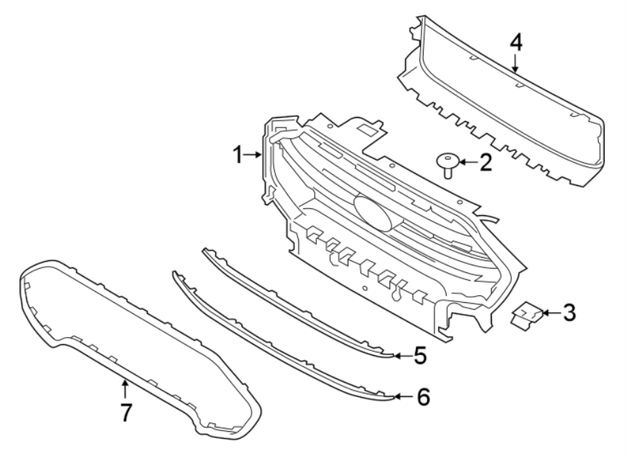 Diagram FRONT BUMPER & GRILLE. GRILLE & COMPONENTS. for your 2013 Ford F-150  STX Standard Cab Pickup Fleetside 