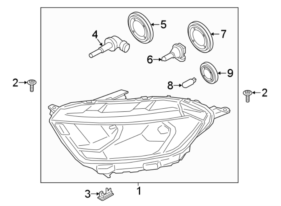 Diagram FRONT LAMPS. HEADLAMP COMPONENTS. for your 2013 Ford F-150   