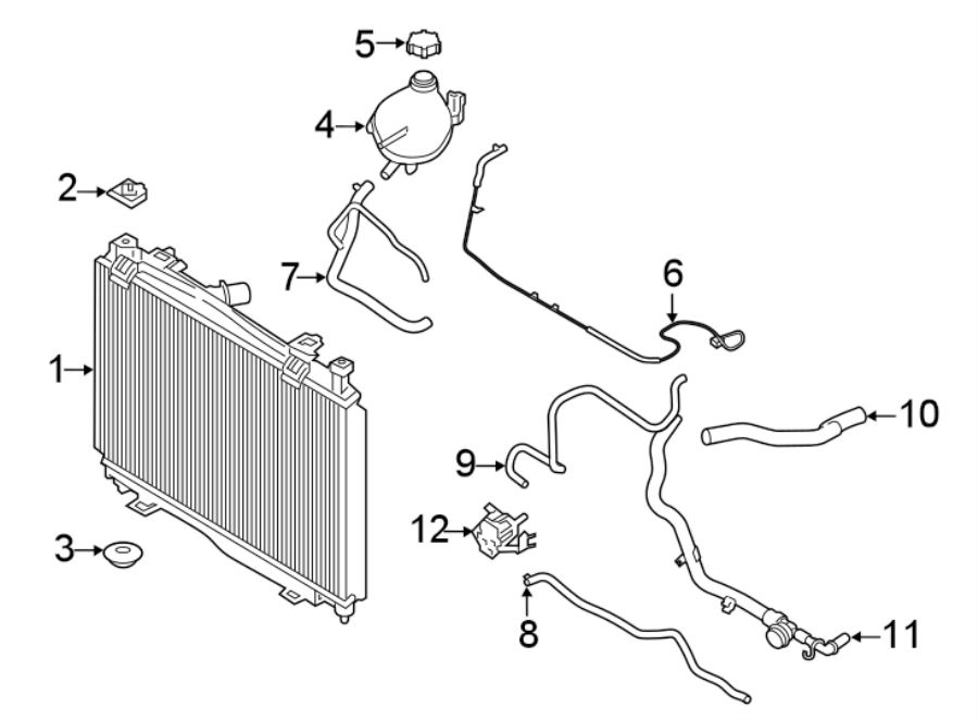 Diagram RADIATOR & COMPONENTS. for your Ford EcoSport  