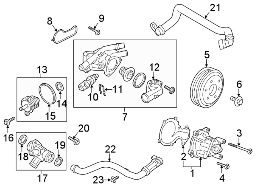 Diagram WATER PUMP. for your 2019 Lincoln MKZ Hybrid Sedan  