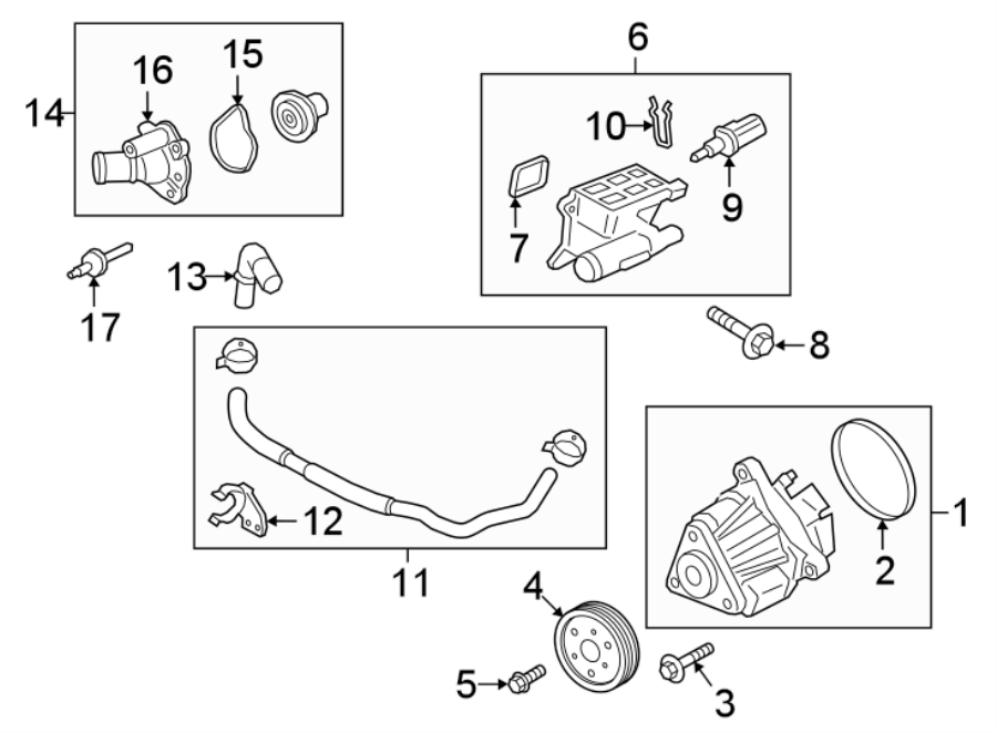 Diagram WATER PUMP. for your 2009 Ford Focus   