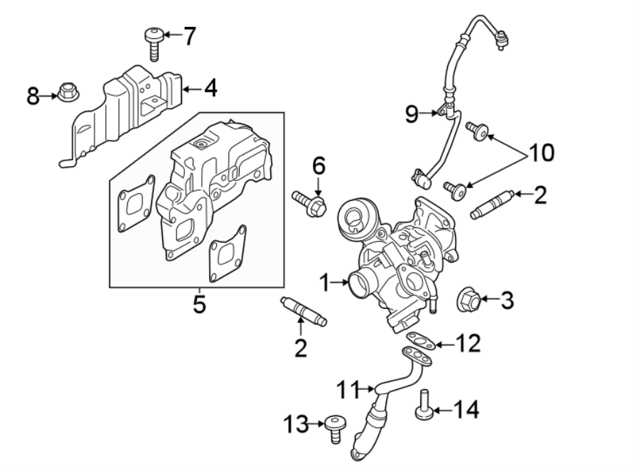 Diagram ENGINE / TRANSAXLE. TURBOCHARGER. for your 2018 Ford Fiesta   