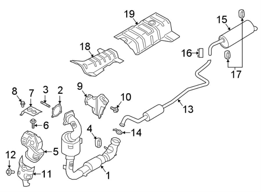 Diagram EXHAUST SYSTEM. EXHAUST COMPONENTS. for your 2009 Lincoln MKZ   