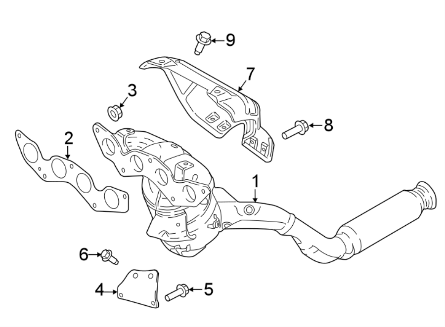 Diagram EXHAUST SYSTEM. MANIFOLD. for your 2019 Ford EcoSport   